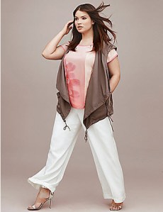 LB white wide trouser